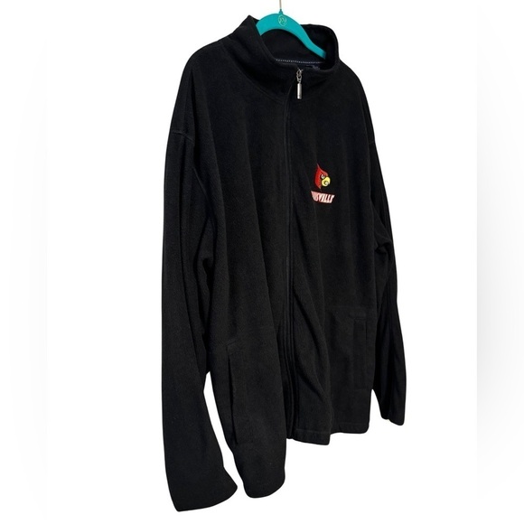 Louisville Cardinals Fleece Zip Black Jacket Size 3XL - Picture 4 of 13